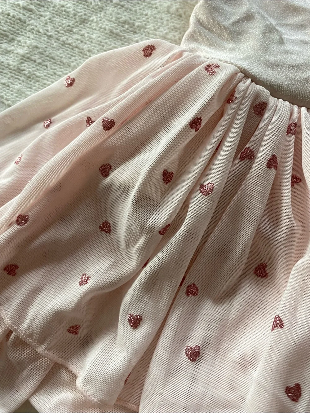 Natalie Dancewear Light Pink Heart Tulle Skirt One-Piece